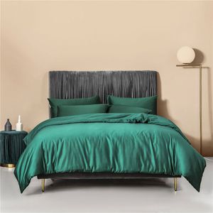 Ensembles de literie Svetanya Nordic Dark Green 100% coton égyptien Linge de lit Ru Europe Queen King Family Size Set Drap housse Housse de couette 230510