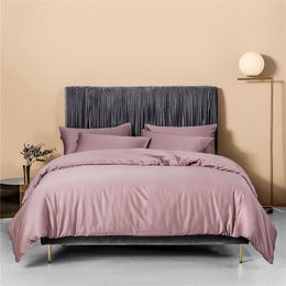 Ensembles de literie Svetanya Nordic Pale Mauve 100 Linge de lit en coton égyptien Ru Europe Queen King Family Size Set Drap-housse Housse de couette 230802