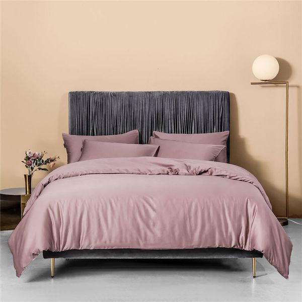 Ensembles de literie Svetanya Nordic Pale Mauve 100 Linge de lit en coton égyptien Ru Europe Queen King Family Size Set Drap-housse Housse de couette 230802