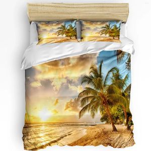 Ensembles de literie Ensemble de paysages de plage tropicale 3pcs garçons filles housse de couette taie d'oreiller enfants adultes couette lit double textile à la maison