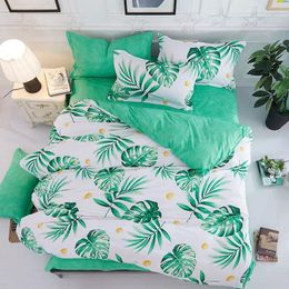 Conjuntos de ropa de cama plantas de hojas tropicales impresas 4pcs para niños de la cama de niños