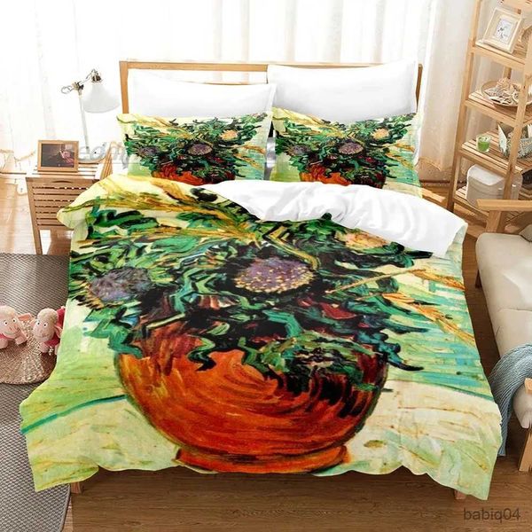 Ensembles de literie Van Gogh ensemble de literie simple pleine reine King Size parure de lit avec étui Aldult enfant chambre housse de couette ensembles 3D rétro ic