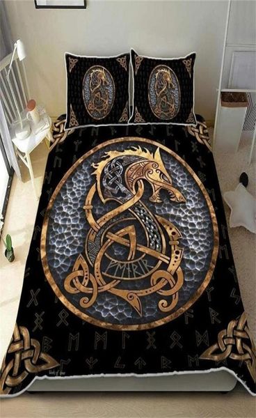 Ensembles de literie Viking Drakkar housse de couette doux Yggdrasil ensemble de literie Vikings Fenrir loup celtique housse de couette fête des mères anniversaire Gif4660592