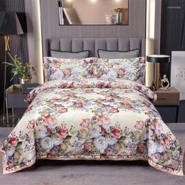 Beddengoed sets vintage chique bloemen levendige bloesem 1duvet cover 1flat laken 2pillowcases katoen satijn prachtige zachte gemakkelijke zorg niet vervagen