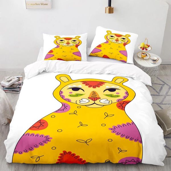 Conjuntos de ropa de cama Vintage Tiger Print Drumbe Cubierta cuidadosamente elaborada 220x240 con funda de almohada para textiles para el hogar de doble tamaño gemelo