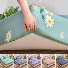 Ensembles de literie WASART Drap-housse élastique imprimé géométrique housse de protection de matelas couple 2 personnes lit double de luxe king size 90180 230523