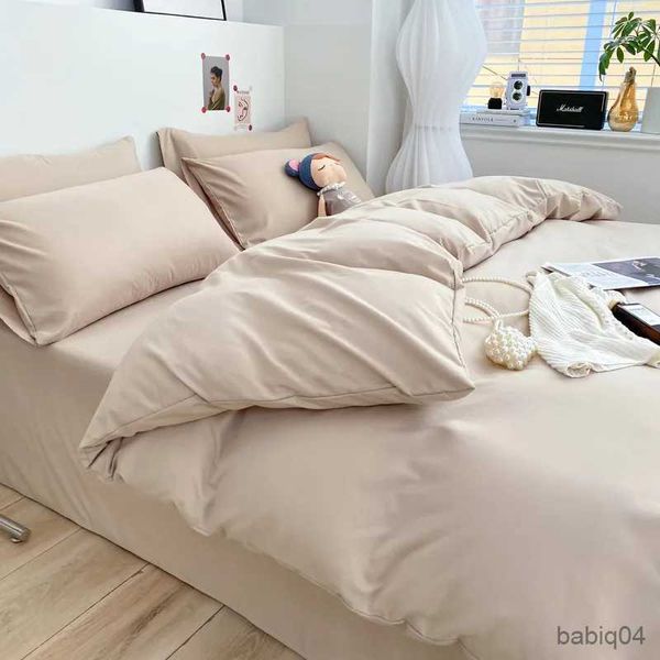 Juegos de ropa de cama Juego de cama de algodón lavado para niños y niñas, tamaño doble, funda nórdica, funda de sábana plana, ropa de cama para niños y adultos, moda textil para el hogar