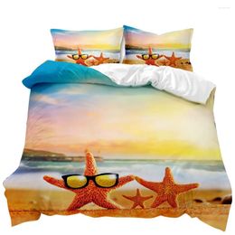 Beddengoedsets. WENSD Beach Scenery Series Set Winter Three Piece Thicke Bed Cover Cotton Deksel 260x220 Kwaliteit