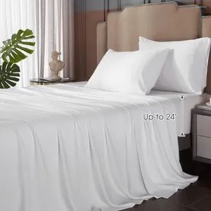 Beddengoed stelt witte bamboeplaten luxurybreathable koelbed geen zweet dekbed linnen huis textieltuin