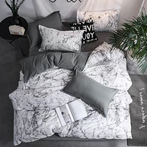 Ensembles de literie Marbre blanc confortableEnsembles de literieEnsemble de housse de couetteEnsemble de draps de lit queen 3pcsLinge de lit sans drap Housse de couette à motif 230510