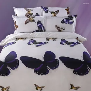 Beddengoed sets groothandel Europese en Amerikaanse stijl bed kleding hoogwaardig blad kussensloop dekbedoverdeksel 3D set vlinder w95