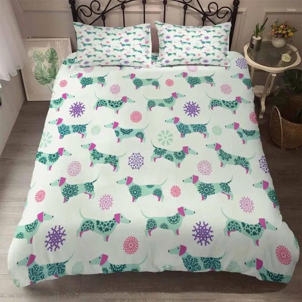 Conjuntos de ropa de cama al por mayor, funda nórdica de invierno para niño y niña, estampado de Pug, lindo perro mascota, tamaño para niños, juego de fundas de cama, 3 uds., doble completo