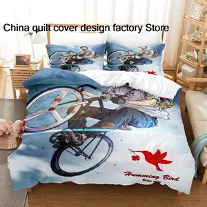 Ensemble de literie Breaker Birk Bird Set Cartoon Anime Tree-Piece Adult Kid Bedroom Duvetcover 3d 3