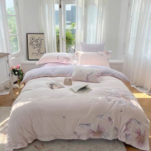 Beddengoed sets winter super zacht fluweel fleece elegante chique bloemen borduurset harige warmte dekbedoverdekje bed blad kussencases 221206