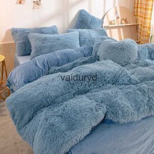 Conjuntos de ropa de cama Conjunto azul cálido de invierno Peluche suave Kawaii Mink Velvet Queen Funda nórdica Conjuntos de sábanas Doublevaiduryd
