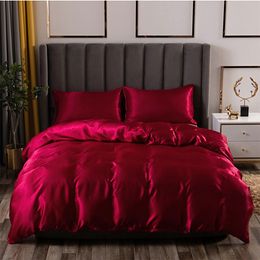 Beddengoed stelt Wostar Noordse satijnen rayon dekbedovertrek 2 personen Room Luxe tweepersoonsbed 220x240 Quilt Bedding Set Twin Full Queen King Size 230317