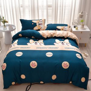 Ensembles de literie YanYangTian Kawaii ensemble quatre pièces décoration de noël housse de couette 200x230 linge de lit king size couette lit 221129