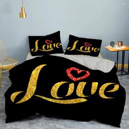 Ensembles de literie ZEIMON amour coeur housse de couette ensemble de luxe unique housses de couette complètes 2/3 pièces literie taille européenne pour la décoration de la chambre