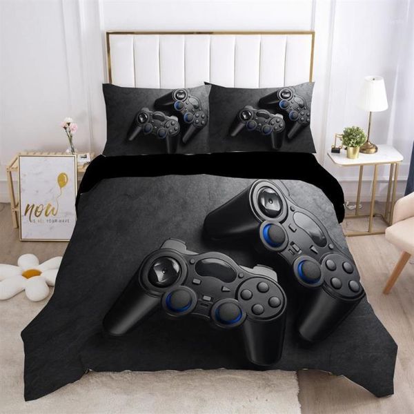 Juegos de cama ZEIMON tecnología moderna tendencias Gamer Set para adultos niños Gamepad edredón funda nórdica Hippie cama nórdica Covers226O