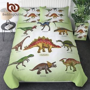 BeddingOutlet Dinosaur Beddengoed Set Jurassic Gedrukt Dekbedovertrek SetGosaurus Beddengoed voor Boys Cartoon 3 stks Home Textiel 201210