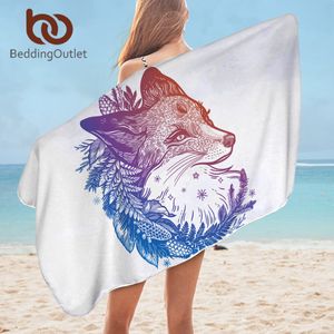 BeddingOutlet Fox Bath Tool Towel 3d Print Strandhanddoek handdoek Microvezeldowel Douchedoek handdoek Tool Tribal Servette 75x150cm Dropship