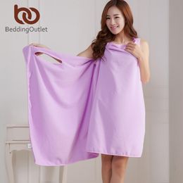 BeddingOutlet Microfiber Bath Towels Magic Quick Dry Absorbent Wearable Towel For Woman Lady 150x80cm Bathing Beach Wrap Skirt 201026