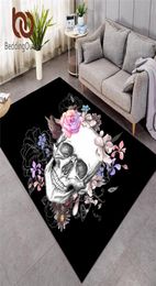 Beddingoutlet Sugar Skull tapijten groot voor woonkamer bloemen slaapkamer tapijten niet -slip gotische vloer mat woning decor alfombra y206640899