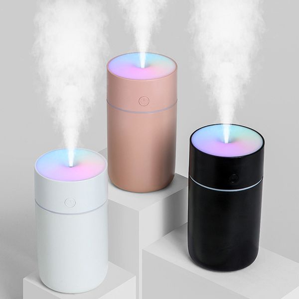 Chambre à coucher lumières colorées USB humidificateur d'air pour bureau à domicile 320 ml diffuseur d'arôme changement LED évaporateur d'air voiture huile essentielle diffuseur d'aromathérapie