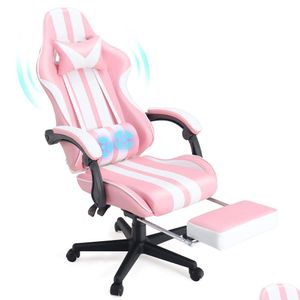 Slaapkamermeubilair Ferghana Gamingstoel Kantoor met voetensteun Hoge rug Gamer Game Mas Lumbale kussen Ergonomische computerstoelen voor Dr. Dhhy3