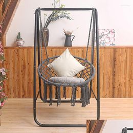 Meubles de chambre à coucher Détendez-vous avec style avec notre chaise suspendue en corde de coton - Parfait pour les adultes et les enfants Hamac balançoire d'intérieur nordique Stan Dh3Gl