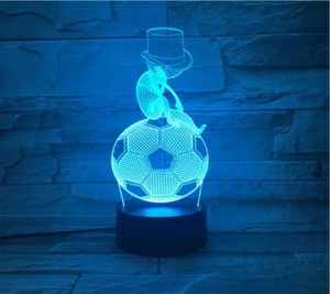 Chambre LED veilleuse 3D veilleuse contrôle de téléphone intelligent lampe de Table de Football 16 couleurs décoration à distance Fans de football cadeau d'anniversaire 3448158