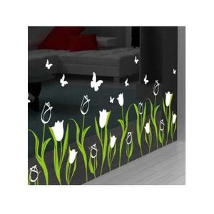 Chambre salon décoration tulipe porte en verre plinthe stickers muraux créatif boutique fenêtre verre fenêtre décalcomanies