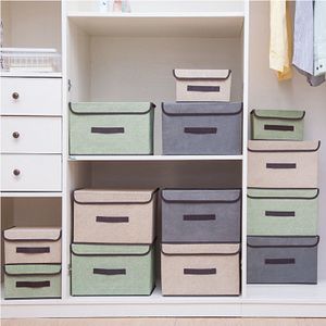 Bedroom Storage Box Clothes Storages with Lid Cosmetic Organizer Boxes Foldable Debris Portable Dust-proof Container Organization CGY29