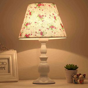 Lampe de table de chevet moderne simple chambre lin abat-jour lampe de table protection des yeux lampe de table intérieure H220423