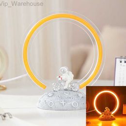 Nachtkastje Lamp USB 3D Drijfzand Ring Licht Slaapkamer Decor Astronaut Sfeer LED Nachtlampje Kindergeschenken Nieuwigheid Verlichting HKD230831