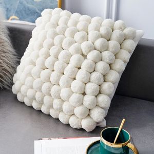 Couvre-lit 100 housse de coussin Design boule faite à la main décorations pour la maison housses d'oreiller en peluche pour canapé chaise taie d'oreiller décorative de luxe nordique 231214