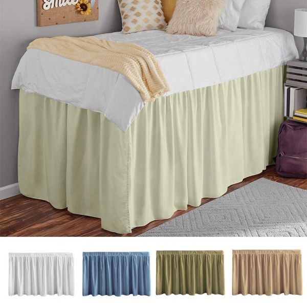 Couvre-lit dortoir jupe de lit extra longue usure de lit résistant aux jupes de lit pour les lits queen-size pour dortoirs de collège