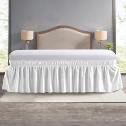 Bedstroom elastisch bed ruches bedrok zachte comfortabele wikkel rond vervagingsbestendige bedklep zonder oppervlakte couvre verlichte bedbeschermer 231219
