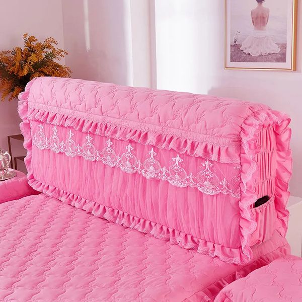 Colcha de encaje coreano, funda de cabecera, decoración del hogar, ropa de cama, edredón, funda de cabecera con todo incluido, colchas de cama de algodón engrosado de princesa 231013