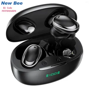 Bee CT02 Draadloze oordopjes Bluetooth-headset met LED-display Oortelefoon handsfree hoofdtelefoon Dubbele microfoons voor telefoons