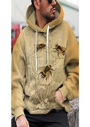 Bee Patroon Fierce 3D Printing Hoodie Visual Impact Party Top Punk Goth Round Neck High Quality Sweater Hoodie4495854