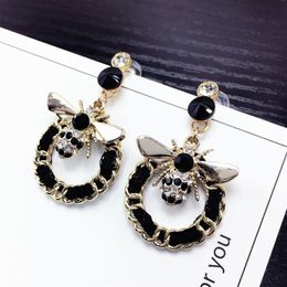 Abeille perles longue marque concepteur de luxe bijoux Pendientes déclaration boucles d'oreilles pour les femmes Mujer Brincos244k