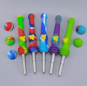 Bee Silicon Silicone NC Kit Roken Pijp met GR2 Titanium Nail Tip Concentrate Cap DAB ROW WAX Oliebrander Set Kits
