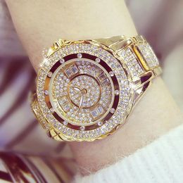 Bijen zus vrouwen horloges met diamant kristal goud horloge dames luxe polshorloge strass klok vrouwelijke armband horloges