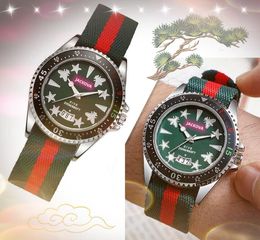Bee Star Business Zwitserland Horloges 45 mm Hoogte Mens dames kwarts luxe mode diamanten ring nobele en elegante roodblauw lederen nylon riem horloge
