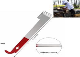 Outils d'abeille Grattoir de ruche en acier inoxydable Type J Grattoir d'apiculteur Outils d'apiculture à queue rouge Fournitures d'insectes Couteau de maison portable pour le miel9498953