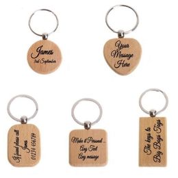 Beech Key Chain Houten hanger houten sleutelhanger Creative Small Gift Logo Groothandel