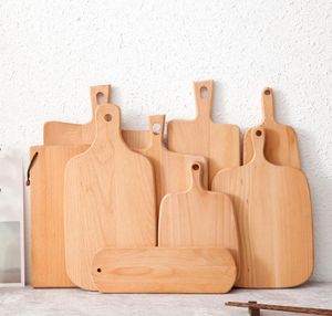 Bloc à découper en bois de hêtre multi-tailles, planche à découper en bois épais et ferme pour la cuisine, pain, fromage, Biscuit Dish8947511