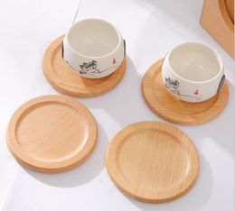 Beech Wood Coasters Cup Coffee Tea Pads Drink Matten teepot Drink Coaster for Home Decor Bar RRE15335