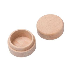 Beuken Hout Sieraden Doos Gift Wrap Kleine Ronde Opslag Vintage Ring Dozen voor Bruiloft Natuurlijke Houten Sieraden Case Organizer Container